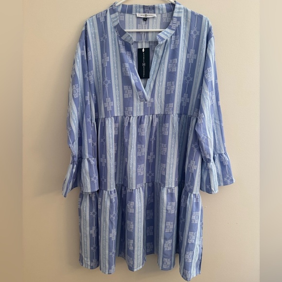 Michelle Mcdowell Dresses & Skirts - Michelle McDowell Morgan Dress Santorini Blue Size XXL NWT Tiered Babydoll